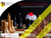 U1800 XMas tournament -ΣΟΧΑΛΑΝΔΡΙΟΥ  27,28, 29/12 σε 3 ομίλους