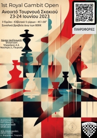 &Sigma;&upsilon;&mu;&pi;&lambda;&eta;&rho;&omega;&mu;&alpha;&tau;&iota;&kappa;ή &Pi;&rho;&omicron;&kappa;ή&rho;&upsilon;&xi;&eta; 1st Royal Gambit Open 23-24/6